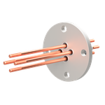 高電流 5kV - 110A 4個付き VF25 フランジ  先端ねじ加工あり